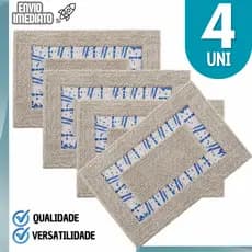 Tapete Antiderrapante 40x60cm Macio, Super Absorvente e Elegante para Banheiro Para Lavabo Detalhe Azul