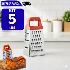 Kit 5 Ralador Manual 4 Faces Inox Multiuso Para Cozinha Profissional Legumes Queijos Universal Alimento Raladores