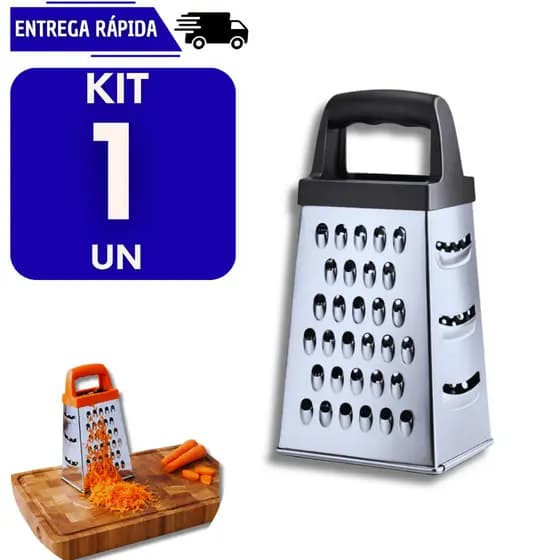1 Ralador Manual 4 Faces Inox Multiuso Cozinha Profissional Legumes Queijos Universal Alimento Raladores Rala