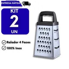 2 Raladores Manual 4 Faces Inox Multiuso Cozinha Profissional Legumes Queijos Universal Alimento Ralador Rala