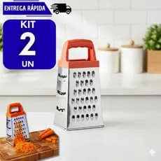 Kit 2 Ralador Manual 4 Faces Inox Multiuso Para Cozinha Profissional Legumes Queijos Universal Alimento Raladores