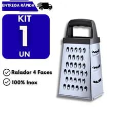1 Ralador Manual 4 Faces Inox Multiuso Cozinha Profissional Legumes Queijos Universal Alimento Ralador Rala