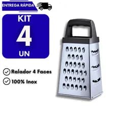 4 Raladores Manual 4 Faces Inox Multiuso Cozinha Profissional Legumes Queijos Universal Alimento Ralador Rala