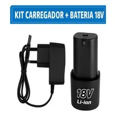 KIT BATEIRA 18V + CARREGADOR DE  BATERIA 18V E 12V