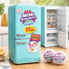Mini Geladeira Refrigerador Blands Com 2 Bolas Surpresas com Luz de Led