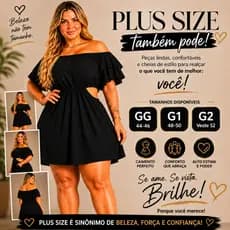 Macaquinho Short Saia Plus Size  Feminino  Ombro a Ombro Vestido Tecido Duna GG G1 G2 e G3 Tamanho Grande Luxo
