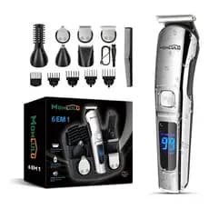 MOMLULU 6 em 1 Aparador de Barba Masculino: Barbeador Elétrico À Prova d'Água para Nariz, Corpo, Rosto e Bigode