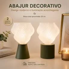 Abajur Luminária Decorativo Luminária 20cm Com Lâmpada Base Colorida Para Quarto Sala Escritório