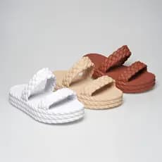 Papete Sandália Flatform Chinelo Entrega Imediata Tiras Tranças Anabela