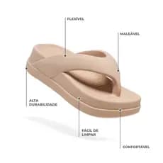 Flat Feminina Chinelo Plataforma Nuvem Conforto Sola Grossa Blogueira 5CM de Salto Piscina
