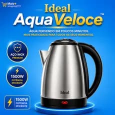 Chaleira Elétrica Ideal AquaVeloce™ Inox 1,8L 1500W 220V Aquecimento Rápido Desligamento Automático