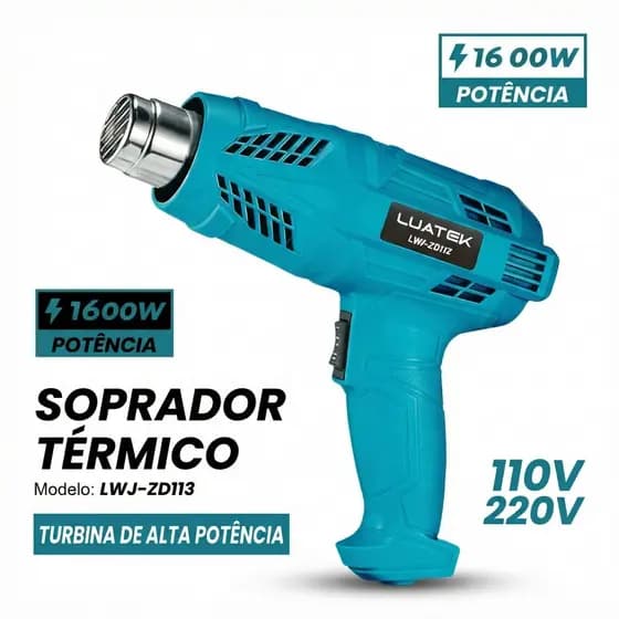 Soprador térmico 1600w 2 velocidades Watts Turblna de alta potencia16