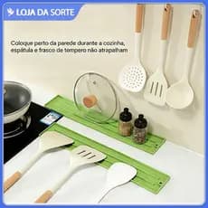 Pote tampa drenagem e colocação esteira, garfo espátula rack prateleira organizador antiderrapante colheres almofada