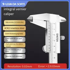 Alta Precisao Ago Carbono Metal Vernier Caliper, MedidorMicrometro, Ferramenta de Medicao, 0-150mm