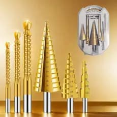 Kit 6 Brocas Escalonadas Cônicas De Titanium Hss Com Estojo