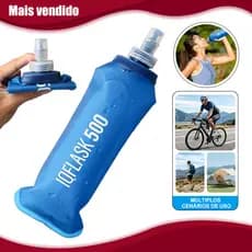 Garrafa de água esportiva flexível de TPU, dobrável, leve, bico de silicone, sem BPA, frasco de hidratação para caminhad
