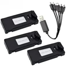 Kit 3 Baterias Com Cabo, E88, E99, K10, K11, K12, P10, P15, 3 entradas