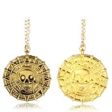 Colar Moeda Pirata do Caribe com Caveira – Estilo Retrô Hip Hop Unissex