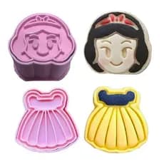 Kit 2 Modeladores Ejetores Branquinha e Vestido para Brigadeiro, Doce, Docinhos Confeitaria - 4 Peças
