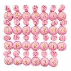Kit Carimbos Letras Cursivas do Alfabeto Delicado para Brigadeiro, Doce, Docinhos Confeitaria - 27 Peças