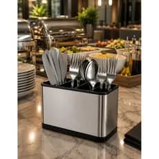 Porta Talheres Escorredor Organizador Aço Inox 4 Divisórias