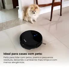 Robô Aspirador Ropo Smart p/ casas com pet, Alexa/Google, passa pano MOP, potente e silencioso