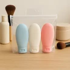 Kit Viagem 3 Frascos Porta Shampoo Mini Pote Higiene Pessoal Condiconador 60 ML