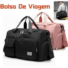 Rosa/Preto Bolsa De Viagem Sport Com Bolso Impermeável Alça Lateral 30L Capacidade