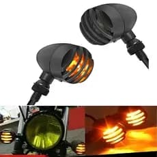 2PCS Faróis De Motocicleta Pisca-Retro Sinais De Giro Universal 12V Fio Único Luzes Para Cafe Racer Harley