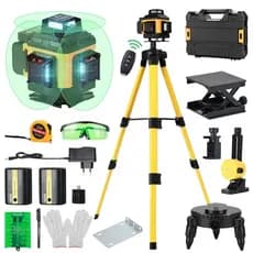 Nível de laser, 16 linhas Ferramenta de nivelamento automático de nível de laser 4x360 para construção e manuseio de ima