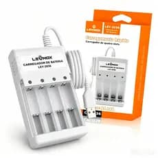 Carregador De Pilhas E Baterias AA / AAA USB com 4 Slots