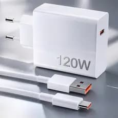 Kit 50 Carregador 120W Rápido 6A | Cabo USB, Cabo Tipo C e Cabo Tipo 1M Compatível com Mi Turbo Charge Turbo Power