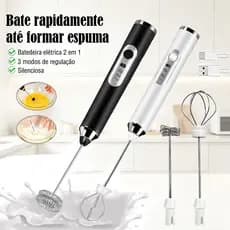 2 em 1 Batedor Misturador Mixer Elétrico para Bebidas Leite Café Clara de Ovo 25/30cm