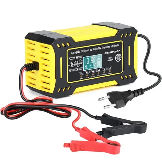STARMEGA Carregador de bateria Carregador de bateria de carro inteligente totalmente automático de 10-Amp 12V e 24V