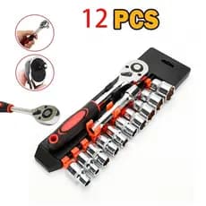 Sextavado 1/4 Conjunto de Soquete e Chave Catraca Drive 12 Peças com Extensão e Soquetes 4-13mm