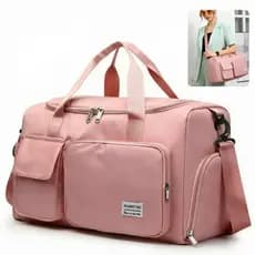 Bolsa Desportiva Rosa Feminina Bolsa De Viagem Blogueiro De Tendências Com o Mesmo Estilo Academia Mala Impermeável Gran
