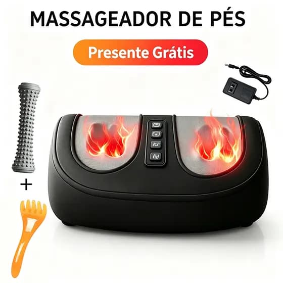 Máquina de massagem do pé com amassamento profundo, compressão, shiatsu e calor para fascite plantar, neuropatia
