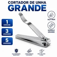 Cortador de Unha Grande Inox Com Lixa Embutida 1 3 5 Unidades
