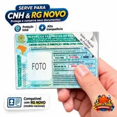 Capa Porta CNH/DUT e RG Novo Acrílica Transparente Proteção Documento Alta Qualidade