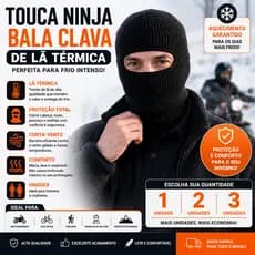 Balaclava Touca Ninja Térmica de Lã Moto Motociclista Inverno Unissex Kit 1 2 3 Unidades