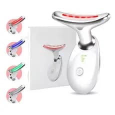 Massageador Facial LED Multicor 7 Modos Vibratório Rejuvenescimento Pele para Uso Doméstico