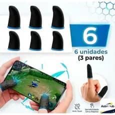 Kit 6 Luva de Dedo Gamer Anti-Suor para Celular – Dedal Touch Alta Sensibilidade (Free Fire / PUBG / Call of Duty)