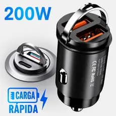 Carregador Veicular para carro Turbo DUAL USB Carregamento Rápido Dual Porta 12V 24V