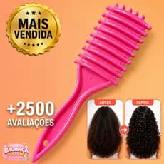 Escova de Fitagem Desembaraçadora com Cerdas de Javali Reduz Frizz Quebra e Define Cachos Efeito Dedoliss