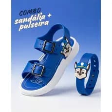 Sandália Menino KIT com pulseira Fivelas Ajustáveis Confortável Papete Macia Leve Flexível Escolar