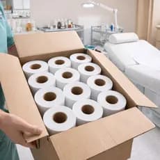 PAPEL LENÇOL EM ROLO PARA MACA 70X50 BRANCO II - DESCARTEC