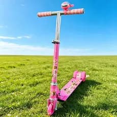 Patinete Infantil Dobrável Altura Ajustável Campainha Crianças Presente de Brinquedo ao Ar Livre