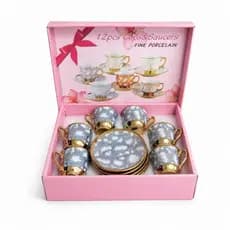 Xícara de café kit com 12 peças de Cerâmica em porcelana ideal para uso doméstico presente