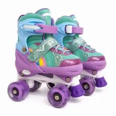 Patins Quad Infantil Menina 4 Rodas Ajustável Colorido Brilhante com Rodas LED  + DESCONTO ESPECIAL