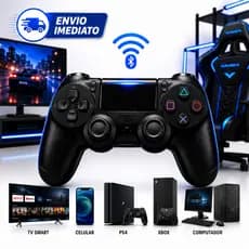Controle Sem Fio Manete Gamepad Joystick Compativel Ps4 Pc Gamer Notebook Tv Smart Celular Bluetooth